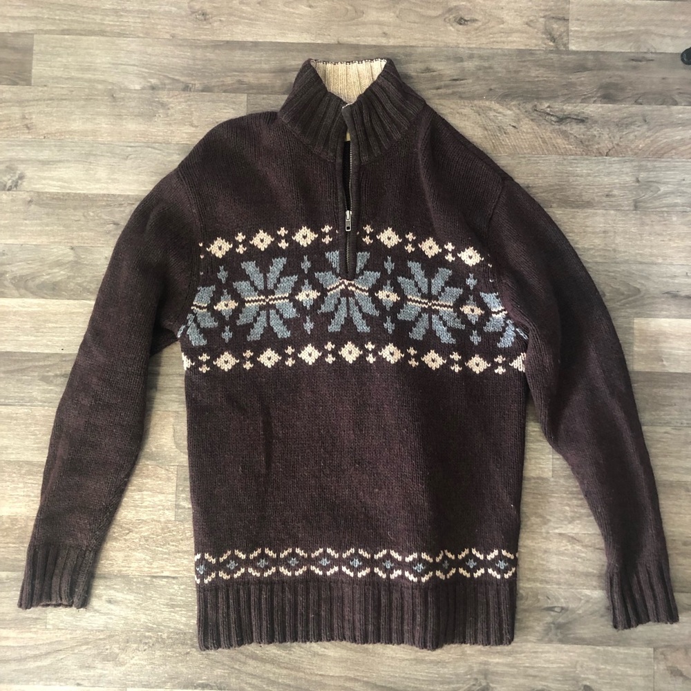 Sonoma Quarter Zip Sweater Brown Men’s Medium